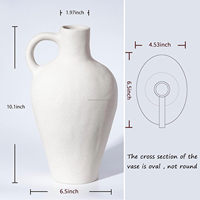 Vase en céramique antique fait main, en terre cuite, accessoire de décoration artistique pour les étagères, les tables et les coins