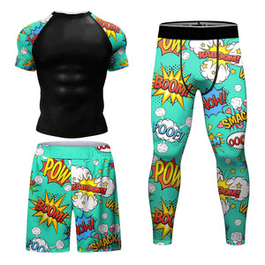 ชุดรัดกล้ามเนื้อ MMA & BJJ แบบซับลิเมชั่น สำหรับเด็กและผู้ชาย ชุดรัดรูปเต็มตัวสำหรับชกมวยและกีฬาต่อสู้ - Product Image 1