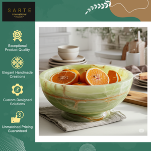 Cuenco Decorativo de Ónix Verde Natural Premium, Hecho a Mano, para Decoración del Hogar, Fabricante, Exportador, OEM, ODM, Venta al Por Mayor - Product Image 3