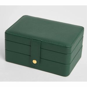 Boîte de rangement pour bijoux minimaliste moderne, petite, portable, en cuir PU, organiseur pour femmes, boîte de rangement pour bagues, colliers, étui de voyage - Product Image 1