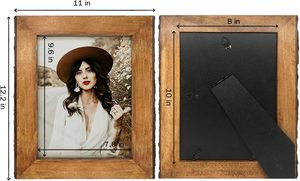 <b>Picture</b> <b>Frames</b> with Bark Edges, <b>Rustic</b> Wood Photo <b>Frame</b> for Tabletop or Wall Display, Natural Brown. - Product Image 2
