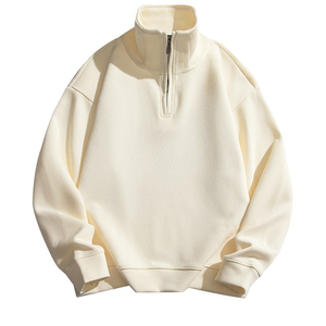 Sweat-shirt à col rond en molleton pour homme, coupe ample, noir uni, décontracté, manches longues, coupe classique, tricoté pour l'hiver, service OEM 2026 - Product Image 5