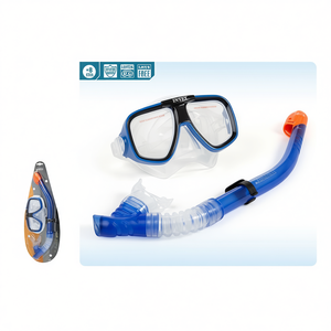 Intex Diving Mask And Snorkel Set Blue Clear Lens Anti Fog For Kids And Adults Swimming Snorkeling - Product Image 2