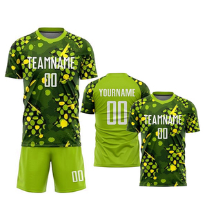 ชุดฟุตบอลดีไซน์ใหม่ เสื้อและกางเกงขาสั้นทีมฟุตบอล ออกแบบโลโก้เองได้ เนื้อผ้าโพลีเอสเตอร์ 100% - Product Image 3