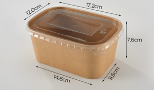 Contenedor Rectangular Desechable de Papel Kraft de Grado Comercial, Estilo Sólido, para Alimentos, Ensaladas, Sushi, Comida para Llevar, con Tapa, Hecho en Vietnam - Product Image 3