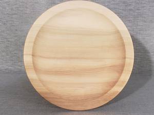 Vajilla de madera maciza natural, platos redondos para fruta, pastel, aperitivos, té - Plato de madera elegante - Product Image 2