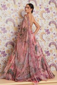 Lehenga de seda elegante inspirado en Bollywood, listo para usar, con trabajo de espejos realizados a mano y cancan pesado / Conjunto de moda en oferta - Product Image 4