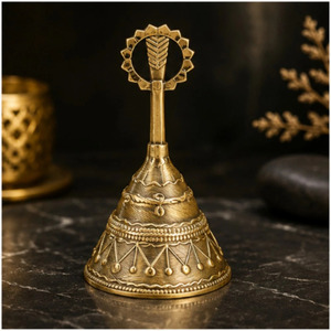 Antique Nautical Vintage Brass Hand Bell Golden Polished Metal Brass Bell For Puja Use At Wholesale Price - Product Image 6