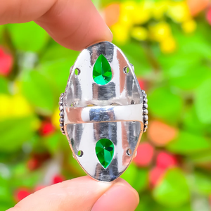 <b>Chrome</b> Diopside Silver Ring Green Stone Ring 925 Sterling Silver Handmade Ring for Her - Product Image 3