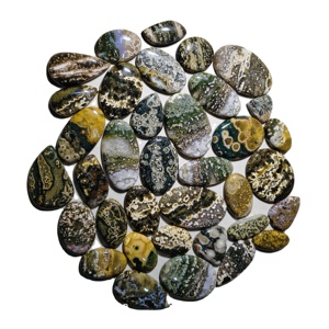 AAA+ Piedras Preciosas Sueltas de Jaspe Oceánico Natural de Alta Calidad, Mezcla de Formas, Cabujón, Colgante, Anillo, Collar, para Fabricación de Joyería, 20-45 mm, 8-12 g - Product Image 3