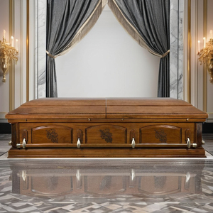 Cercueils en bois de style nord-américain de haute qualité DSP poignée de couvercle en arc pliable urnes funéraires neuves en gros du fabricant - Product Image 3