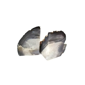 Material de piedras preciosas de alta calidad, sujetalibros de ágata gris, piedra natural, roca en bruto, minerales, cristal para decoración, mayorista. - Product Image 5