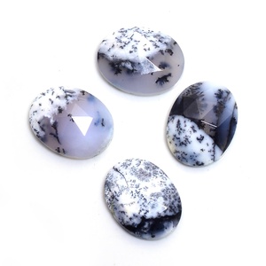 Opale Dendrite Naturelle de Forme Ovale, Taille Rose, Calibrée, à Dos Plat, Pierre Précieuse Disponible en Différentes Tailles pour Bijoux et Pierres Précieuses en Vrac - Product Image 4