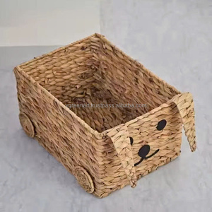 Handwoven Eco-Friendly Puppy Shaped Water Hyacinth <b>Storage</b> <b>Basket</b> for <b>Toy</b> Organization Home Bedroom & Kids' Room Decor - Product Image 2