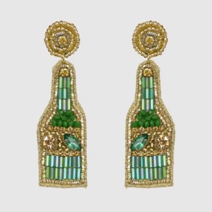 Boucles d'oreilles clous bohèmes en forme d'animal, perles de verre, design classique pour femme, bijoux de mariage, en alliage, couleur or blanc - Product Image 4