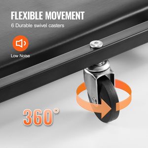 Sdraietta per Meccanici da 40 Pollici, Capacità 300 Libbre, con Poggiatesta Imbottito Regolabile e 6 Ruote per Officina - Product Image 5