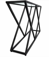 Table console en métal noir, table d'appoint moderne pour entrée, table d'appoint géométrique pour salon, couloir