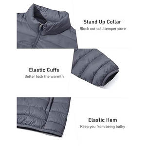 Veste matelassée isolante pour homme, légère, coupe-vent et hydrofuge, avec coque en nylon respirant et doux - Product Image 6