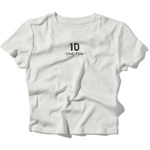 Camiseta Corta Blanca para Mujer, Corte Ajustado, Manga Corta, Algodón Suave, Estilo Casual, Top de Moda, Ropa Urbana - Product Image 4
