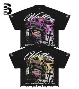 เสื้อยืดฟลีซผู้ชายทรงโอเวอร์ไซส์ พิมพ์ลายด้านหน้า ผ้าฝ้ายคุณภาพสูง 100% ระบายอากาศได้ดี แห้งเร็ว เป็นมิตรกับสิ่งแวดล้อม สไตล์สตรีทแวร์ - Product Image 3