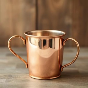 Standard Style Copper <b>Mugs</b> With Brass Handles <b>Reusable</b> Copper <b>Mugs</b> With Logo Made in India Drinking Coffee Cups - Product Image 3