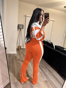 Ensemble de survêtement sportif 2 pièces pour femme : veste courte et pantalon taille haute à jambes larges, tenue décontractée style streetwear - Product Image 3