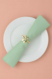 Anneau de serviette en forme de feuille en laiton, décoration de table de mariage classique, largeur 4,5 cm, durable - Product Image 3