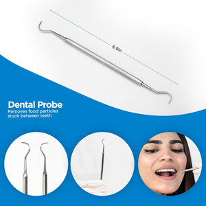Kit d'hygiène dentaire professionnel 4 pièces en acier inoxydable français pour le nettoyage des dents, grattoir anti-plaque et anti-tartre - Product Image 2