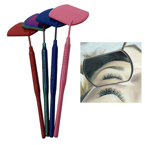Handheld Gold-Plated Stainless Steel <b>Lighted</b> Pocket <b>Mirror</b> for Professional Salon Lash Extension Application - Product Image 6