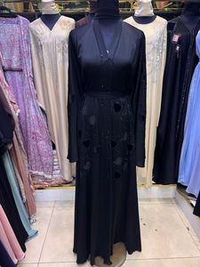 High Quality Modest Dubai Beaded Sequined <b>Long</b> Sleeve Abaya Muslim Traditional Handmade Wedding Women Breathable V Neck - Product Image 2