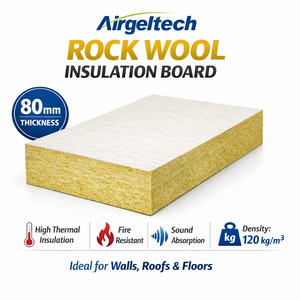 120kg/m Ultra High Strength Rock <strong>Wool</strong> Board 80mm Rigid <strong>Panel</strong> Class A1 Fire Resistance 0.036 W/mK Thermal Conductivity Load - Product Image 1