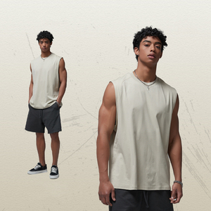Quick Dry Eco-Friendly Breathable <b>Running</b> <b>Singlet</b> Workout Tank Top Men Gym Sport Mesh Vest O-Neck 100% Cotton - Product Image 3