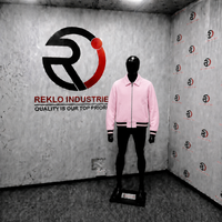 Blouson bomber rose premium zippé, streetwear, vêtement d'extérieur pour homme, mode minimaliste, usage quotidien, style en molleton de coton doux.