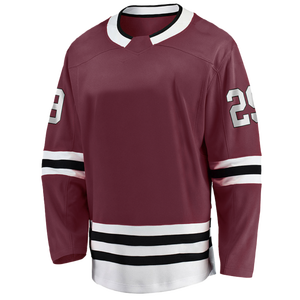 Camiseta Deportiva de Hockey sobre Hielo para Hombre, Manga Larga, Cuello en V, Estampada y Sublimada, Personalizada, 100% Poliéster - Product Image 1