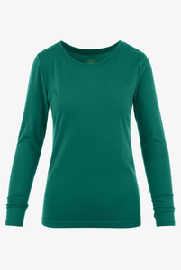 Blouse médicale en coton tricoté à manches longues verte pour femmes, uniforme médical pour infirmières d'hôpital - Product Image 3