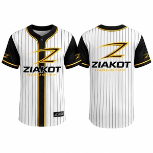 ZIAKOT Men's <b>Baseball</b> Jersey Striped Sublimated Short Sleeve Regular Fit Moisture Wicking All Seasons Apparel - Product Image 2