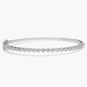 14K Yellow Gold Round Cut Lab Grown Diamond <b>Bangle</b> <b>Bracelet</b> - Product Image 5