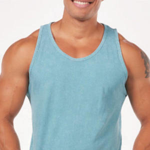 Custom Streetwear Gym Wear Sleeveless T-Shirt Athletic <b>Distressed</b> Vest Men Vintage Acid Wash Oversized Tank <b>Top</b> - Product Image 5