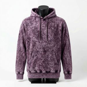 Sudadera con Capucha Oversize de Algodón Pesado con Lavado Ácido, Estilo Urbano Casual, Ropa de Moda - Product Image 1