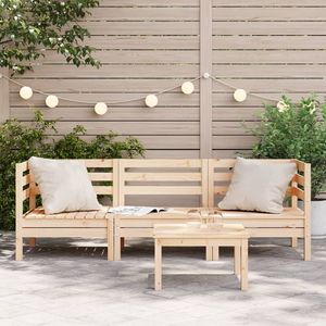 Sofá Modular de Jardín de 3 Plazas en Madera de Pino Sólido, Diseño en Madera Natural - Product Image 3