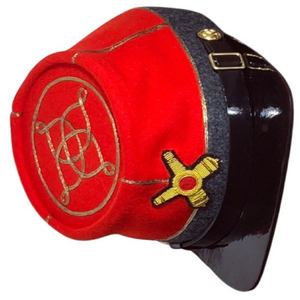Gorra Kepi Roja 100% Lana, Reproducción Histórica, con Trenza Bordada y Correa de Cuero para la Barbilla, para Reenactment - Product Image 4