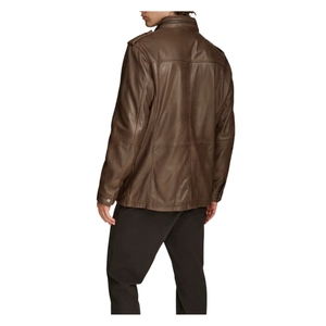 Avirex Men's Cow Skin Leather Eco-Friendly <b>Reversible</b> Breathable Bomber <b>Jacket</b> Waterproof Windproof Vintage Style Single Button - Product Image 3