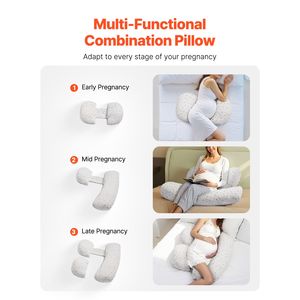 Cuscino per il corpo per la gravidanza, regolabile, per dormire, morbido e sfoderabile, per donne in gravidanza - Product Image 2