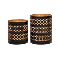 Porte-bougie cylindrique en cuivre oriental avec motif en treillis, résistant à la chaleur, décoration d'intérieur