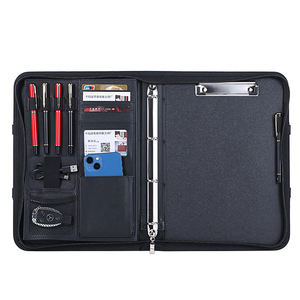 Última Llegada en Stock: Carpeta de Anillas de Cuero PU de Calidad Estándar con Organizador de Múltiples Bolsillos para Material Escolar y de Oficina - Product Image 1