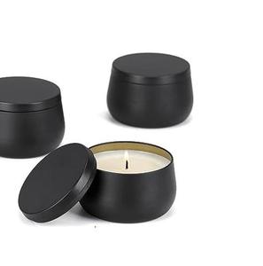 Pot à bougie décoratif en métal noir de forme ronde pour la maison et la décoration de Noël, pot à bougie en fer artisanal - Product Image 1