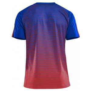เสื้อฟุตบอลแบบกำหนดเองสำหรับผู้ใหญ่ ผ้าโพลีเอสเตอร์ 100% ระบายอากาศได้ดี แห้งเร็ว คอวี แขนสั้น ชุดแข่งขัน - Product Image 3