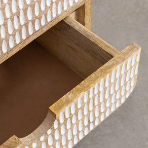 Table de chevet en bois massif de qualité supérieure avec tiroir et étagère – Table d'appoint moderne en bois pour chambre à coucher - Product Image 4