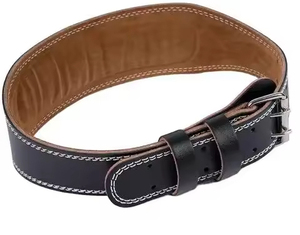 Ceinture de musculation en cuir de vachette marron avec boucle réglable, ceinture de gym en cuir de vachette personnalisée de haute qualité, 13 mm, élastique, antidérapante - Product Image 3