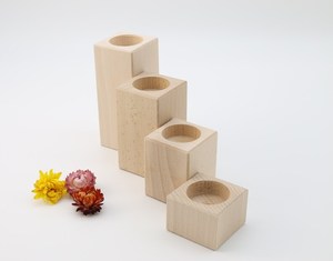 Porte-bougie en bois pour la décoration de table à manger - Product Image 5